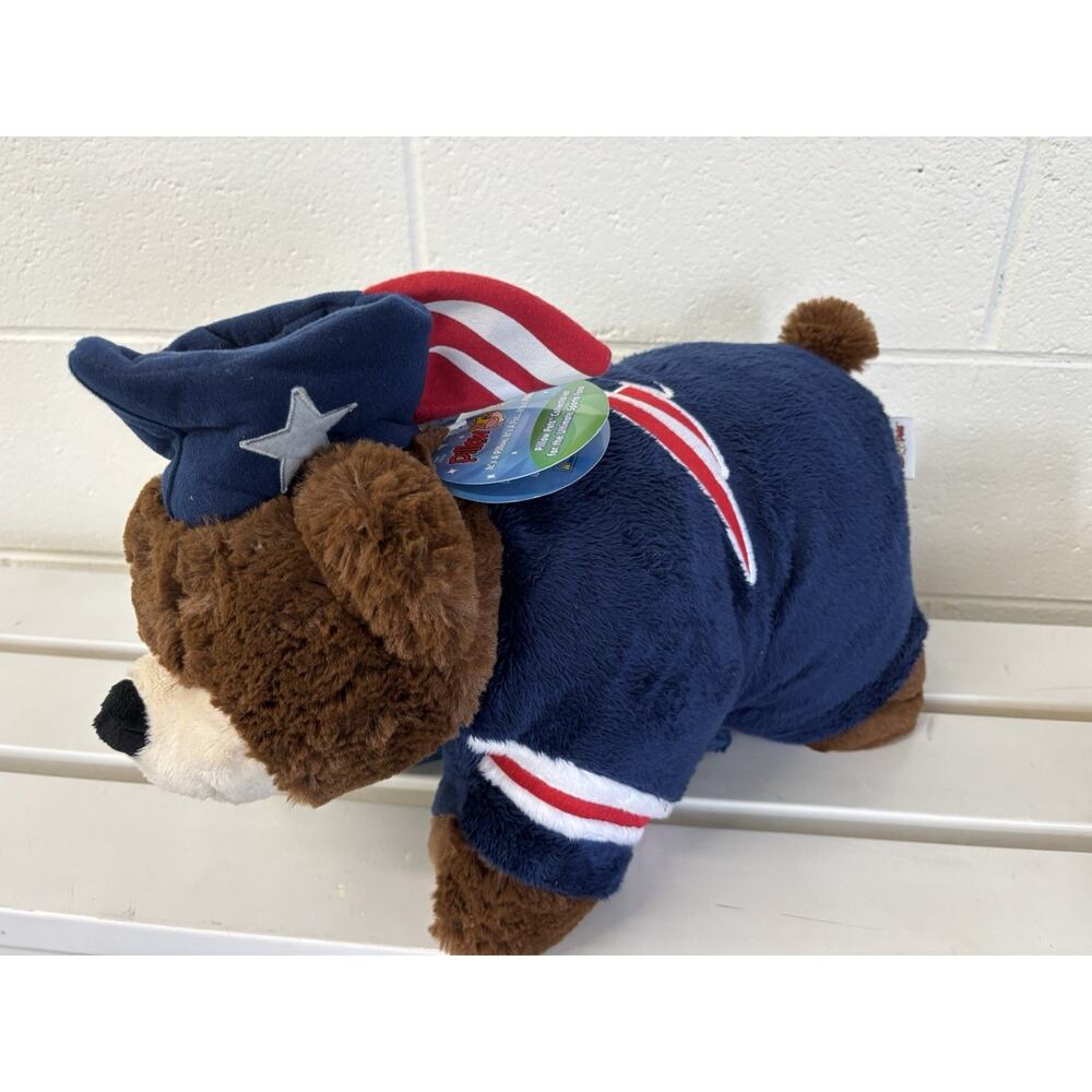 New England Patriots NFL Mascot BEAR Plush New 18" Pillow Pets Folding Pillow